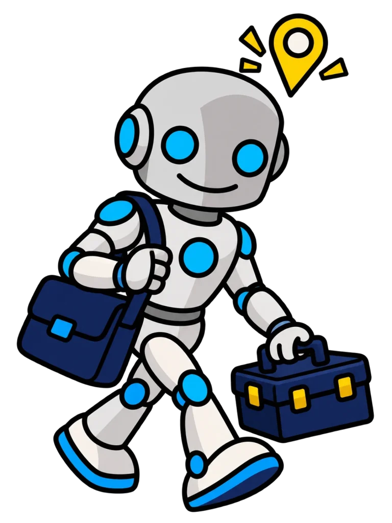 Crassus the robot heading out on a home visit
